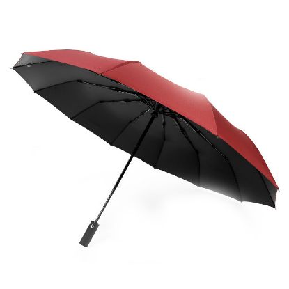 Picture of Inverted Umbrella Windproof - Large Canopy but Compact Folding Umbrellas for Rain, Lightweight Travel Umbrella, Reverse Umbrella Automatic Open and Close, Strong Automatic Umbrella, Burgundy